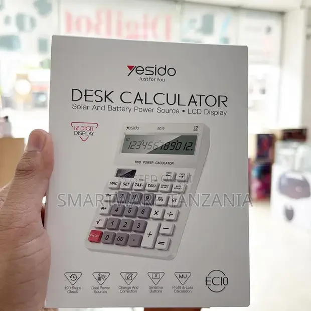 Yesido EC10 Dual Power Solar and Battery Desk Calculator - Buy in Dar es Salaam, Tanzania | Smartware