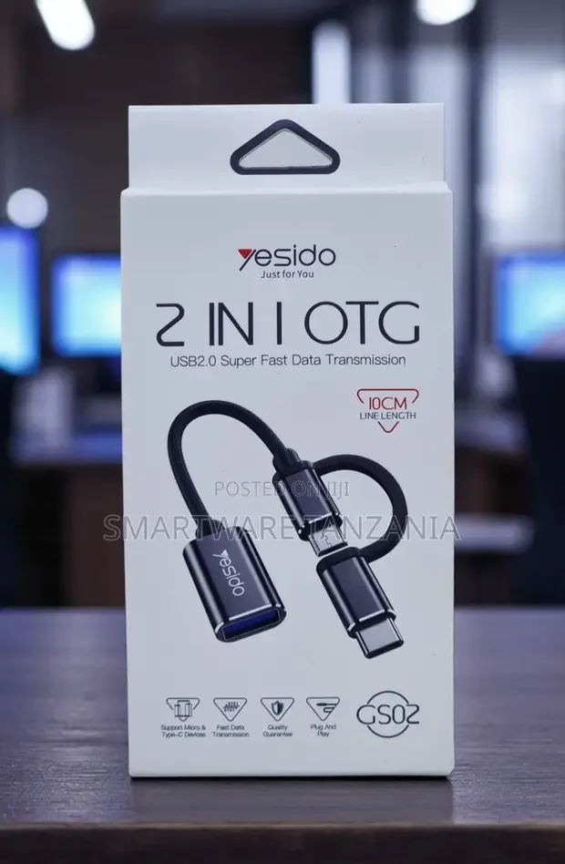 Yesido Gs02 2 in 1 Otg Cable Type-C Micro Usb to Usb-A