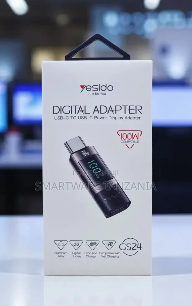 Yesido GS24 USB-C Digital Adapter 100W PD with LED Display - Buy in Dar es Salaam, Tanzania | Smartware