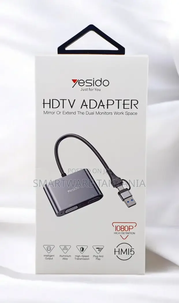 Yesido Hmi5 Usb-c Usb-a To Hdmi Vga Hdtv Adapter 1080p