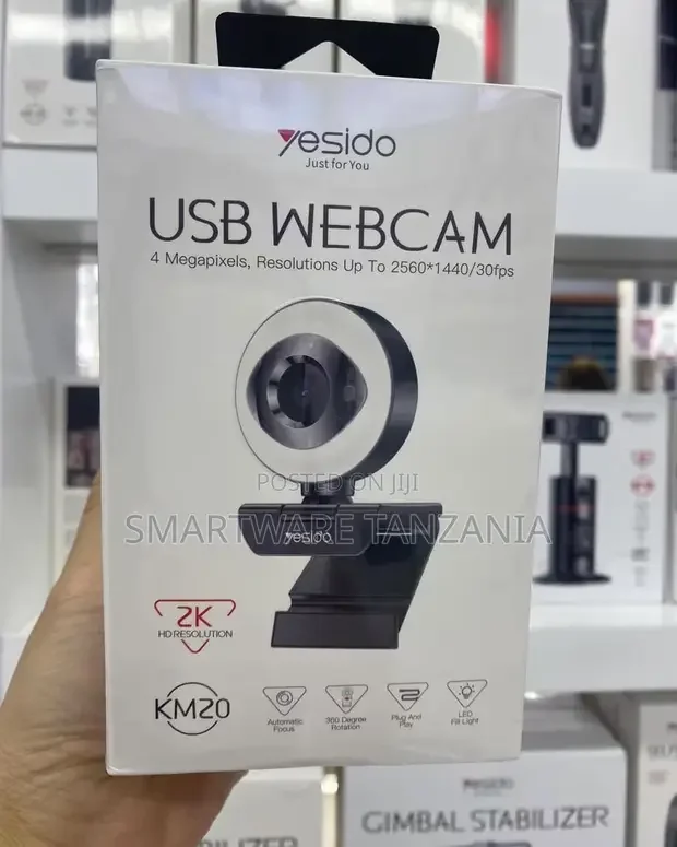Yesido KM20 HD USB Webcam with Autofocus and Fill Light - Buy in Dar es Salaam, Tanzania | Smartware