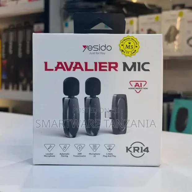 Yesido Kr14 Dual Wireless Lavalier Mic With Ai Noise Reduction