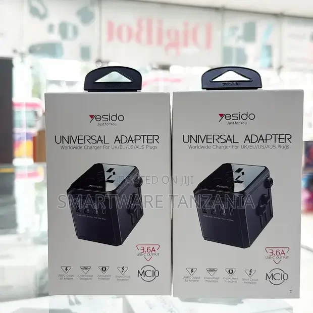 Yesido Mc10 4-in-1 Universal Travel Adapter With Usb-C Port