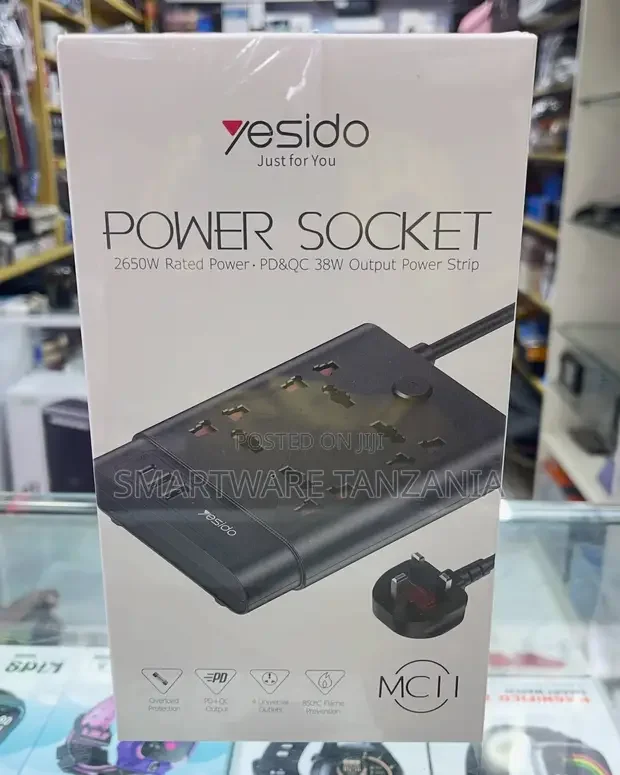 Yesido MC11 Power Strip 2650W with USB PD QC Fast Charging - Buy in Dar es Salaam, Tanzania | Smartware