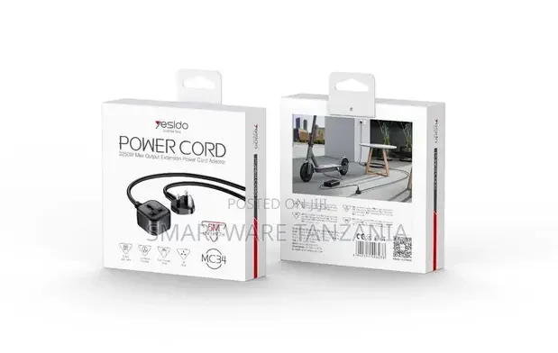 Yesido MC34 3250W Extension Power Cord UK Plug 5 Meters - Buy in Dar es Salaam, Tanzania | Smartware