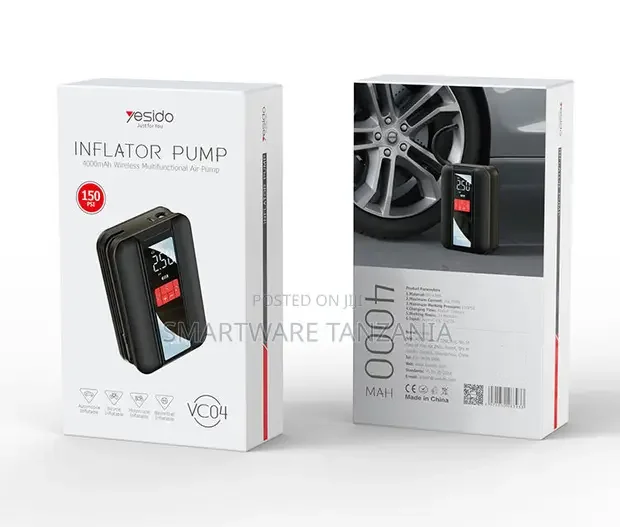 Yesido Precise Air Replenishment Portable Storage Wireless Car Pump - Buy in Dar es Salaam, Tanzania | Smartware