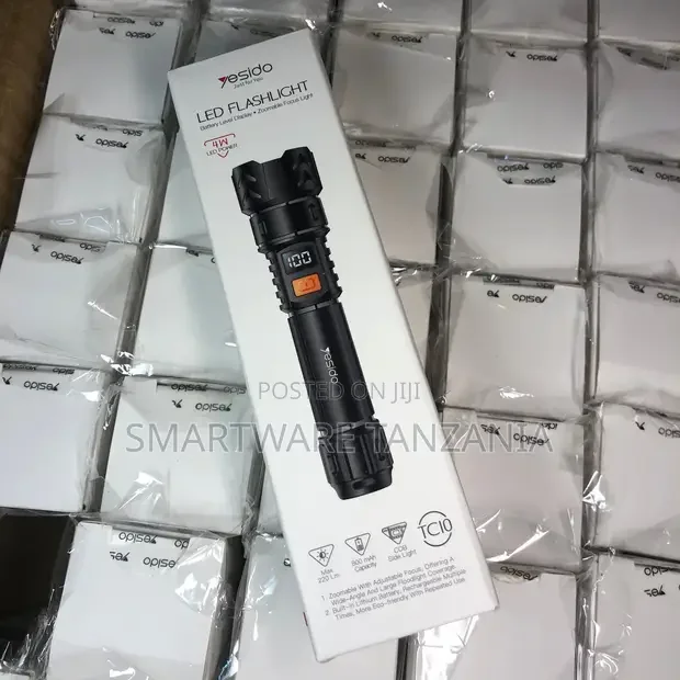 Yesido TC10 Rechargeable LED Flashlight Zoomable Focus 220 Lumens - Buy in Dar es Salaam, Tanzania | Smartware