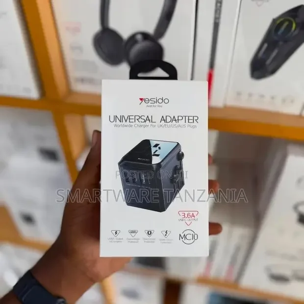 Yesido Universal Travel Adapter MC10 3.6A USB Multi Plug - Buy in Dar es Salaam, Tanzania | Smartware
