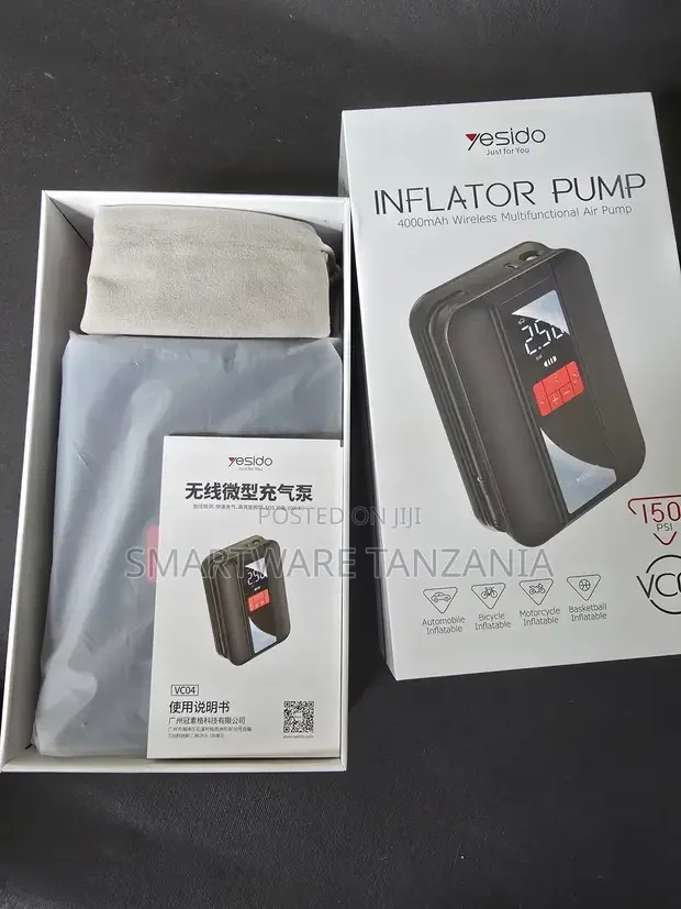 Yesido VC04 22 Cylinder Car Tire Inflator With LED Light - Buy in Dar es Salaam, Tanzania | Smartware