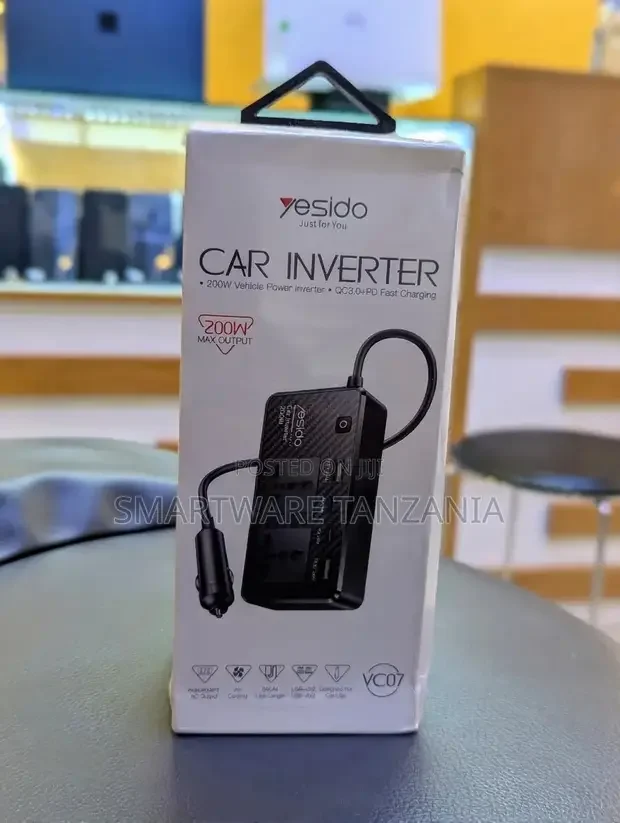 Yesido VC07 Fast-Charging Car Inverter Power Converter - Buy in Dar es Salaam, Tanzania | Smartware
