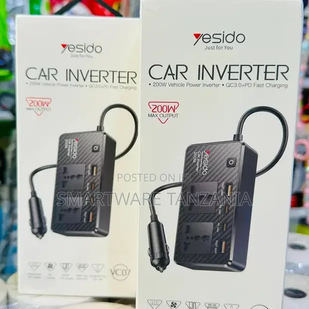 Yesido VC07 Vehicle Inverter QC3.0 + PD Charging - Buy in Dar es Salaam, Tanzania | Smartware