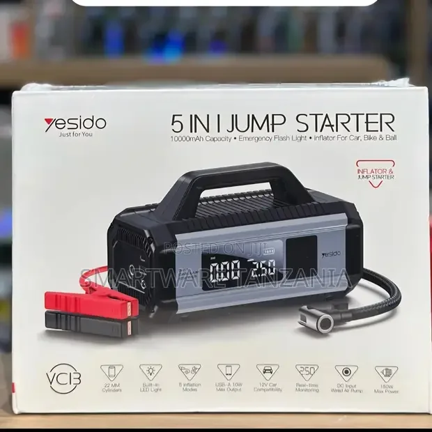 Yesido VC13 5-in-1 Jump Starter 10000mAh - Buy in Dar es Salaam, Tanzania | Smartware