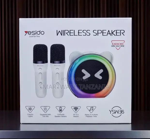 Yesido Wireless Speaker YSW36 Karaoke with 2 Microphones - Buy in Dar es Salaam, Tanzania | Smartware