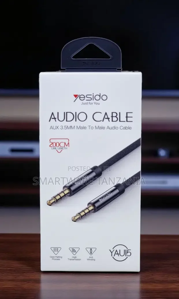 Yesido Yau15 Aux 3.5mm Audio Cable 200cm Gold Plated Braided
