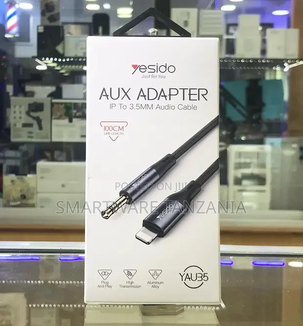 Yesido YAU35 Lightning to 3.5mm Aux Audio Cable 100cm - Buy in Dar es Salaam, Tanzania | Smartware