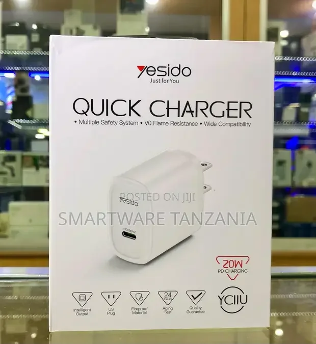 Yesido YC11U 20W PD USB-C Quick Charger - Buy in Dar es Salaam, Tanzania | Smartware