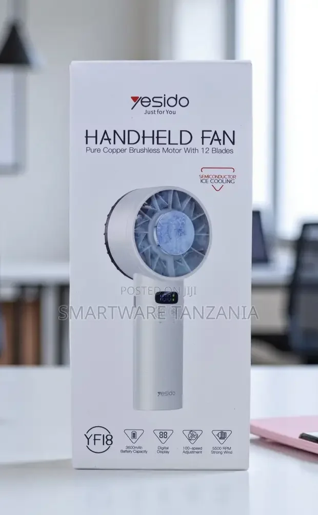 Yesido YF18 Handheld Fan Ice Cooling 3600mAh - Buy in Dar es Salaam, Tanzania | Smartware