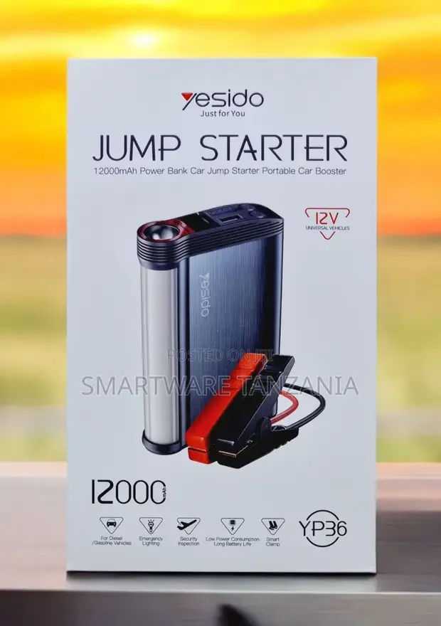 Yesido Yp36 12000mah Portable Car Jump Starter 12v