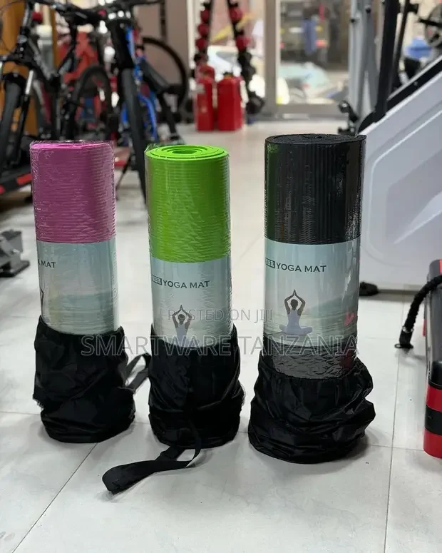 Non-Slip Yoga Mat with Strap - 10mm Thick - Buy in Dar es Salaam, Tanzania | Smartware